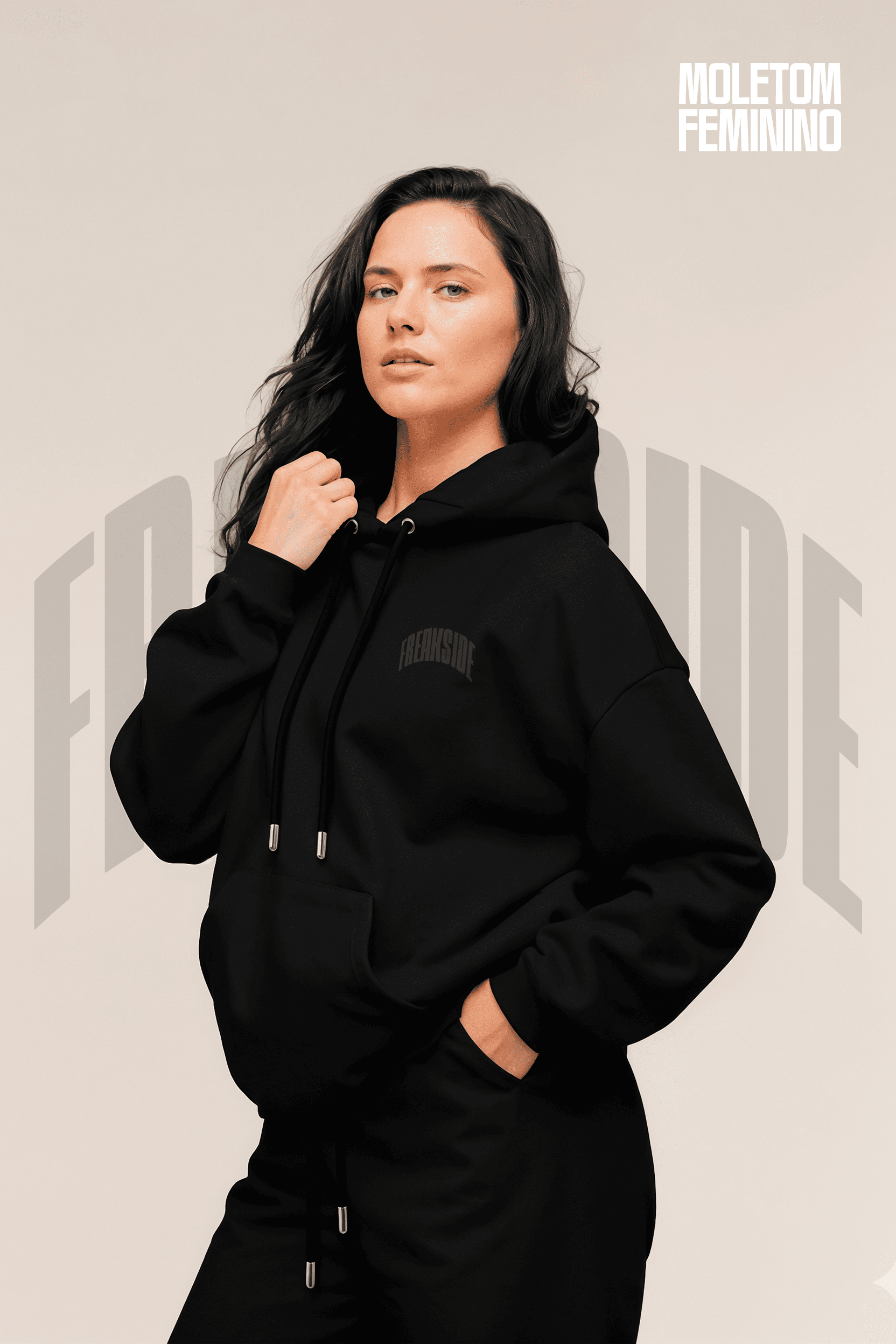 Moletom de treino feminino "Freakside" Preto