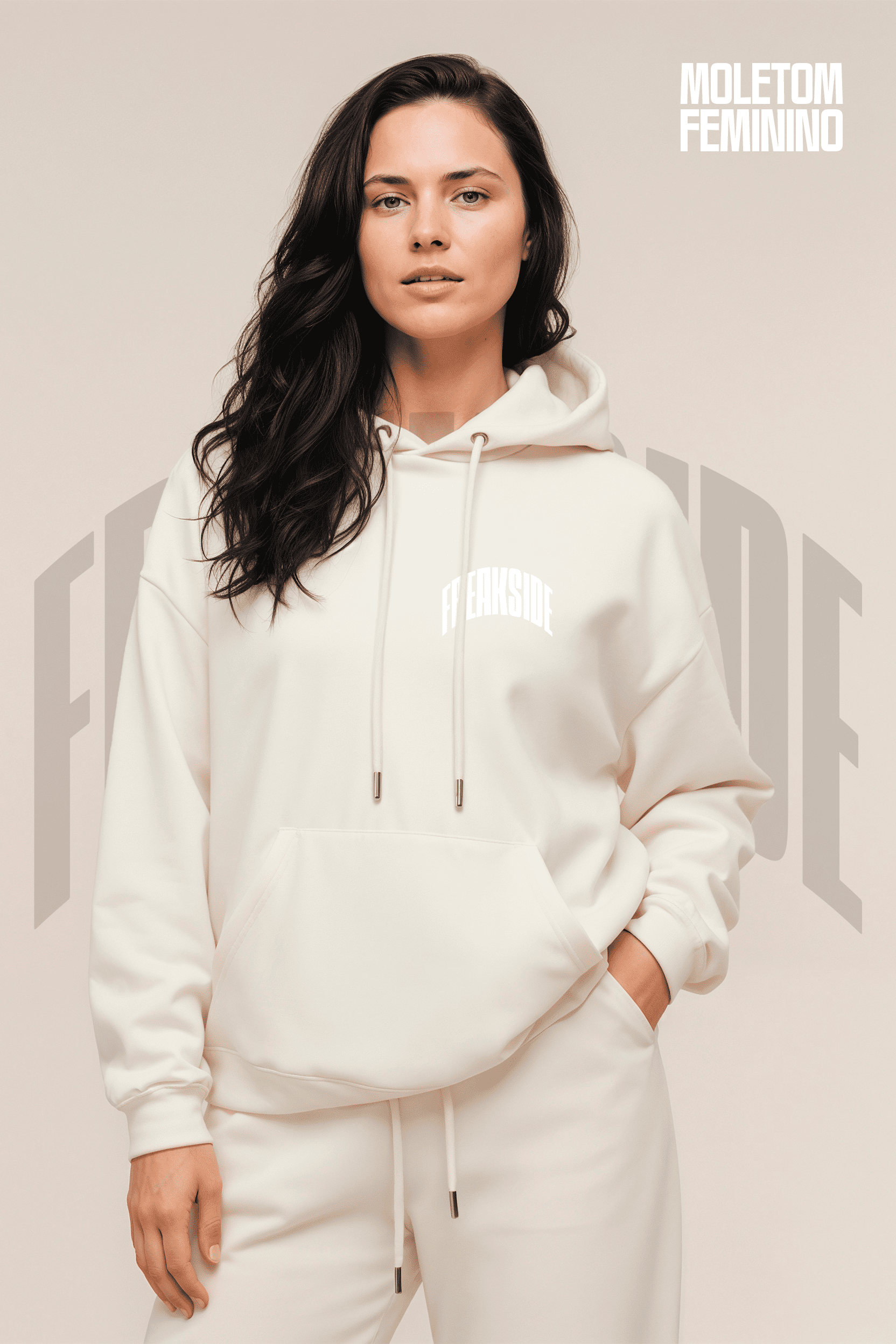 Moletom de treino feminino "Freakside" Offwhite