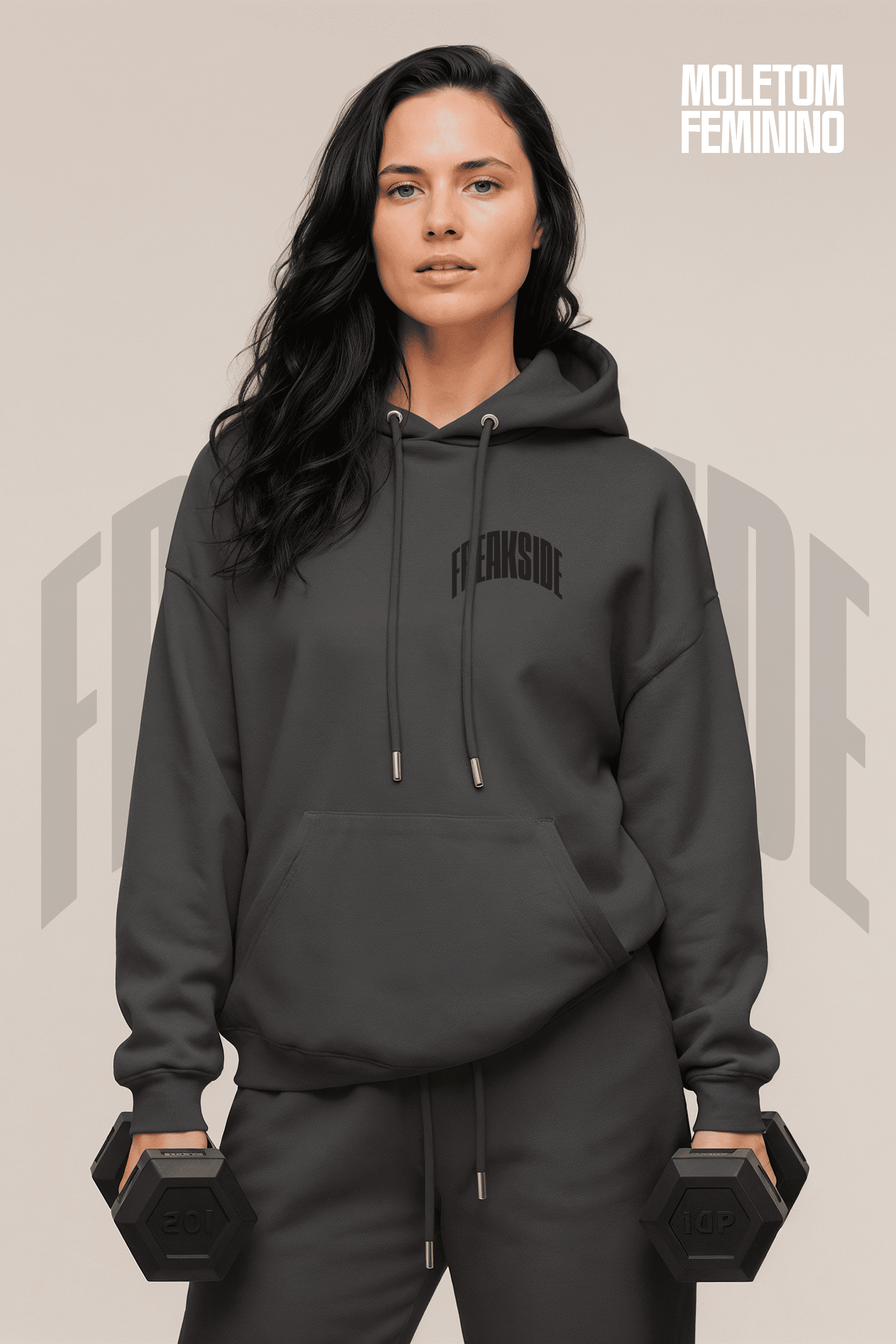 Moletom de treino feminino "Freakside" Chumbo
