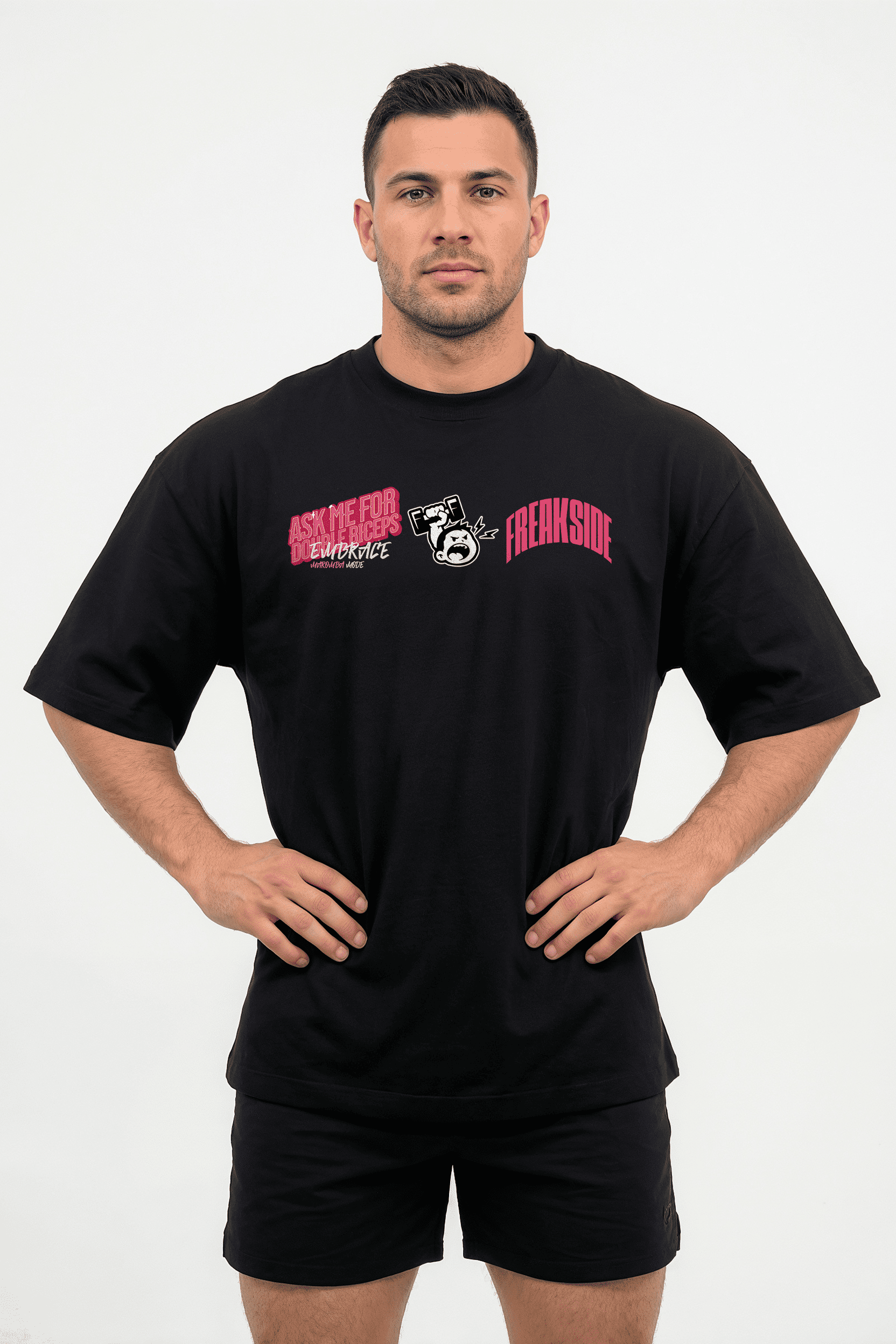 Camiseta Oversized "Ask me for Double Biceps" Freakside