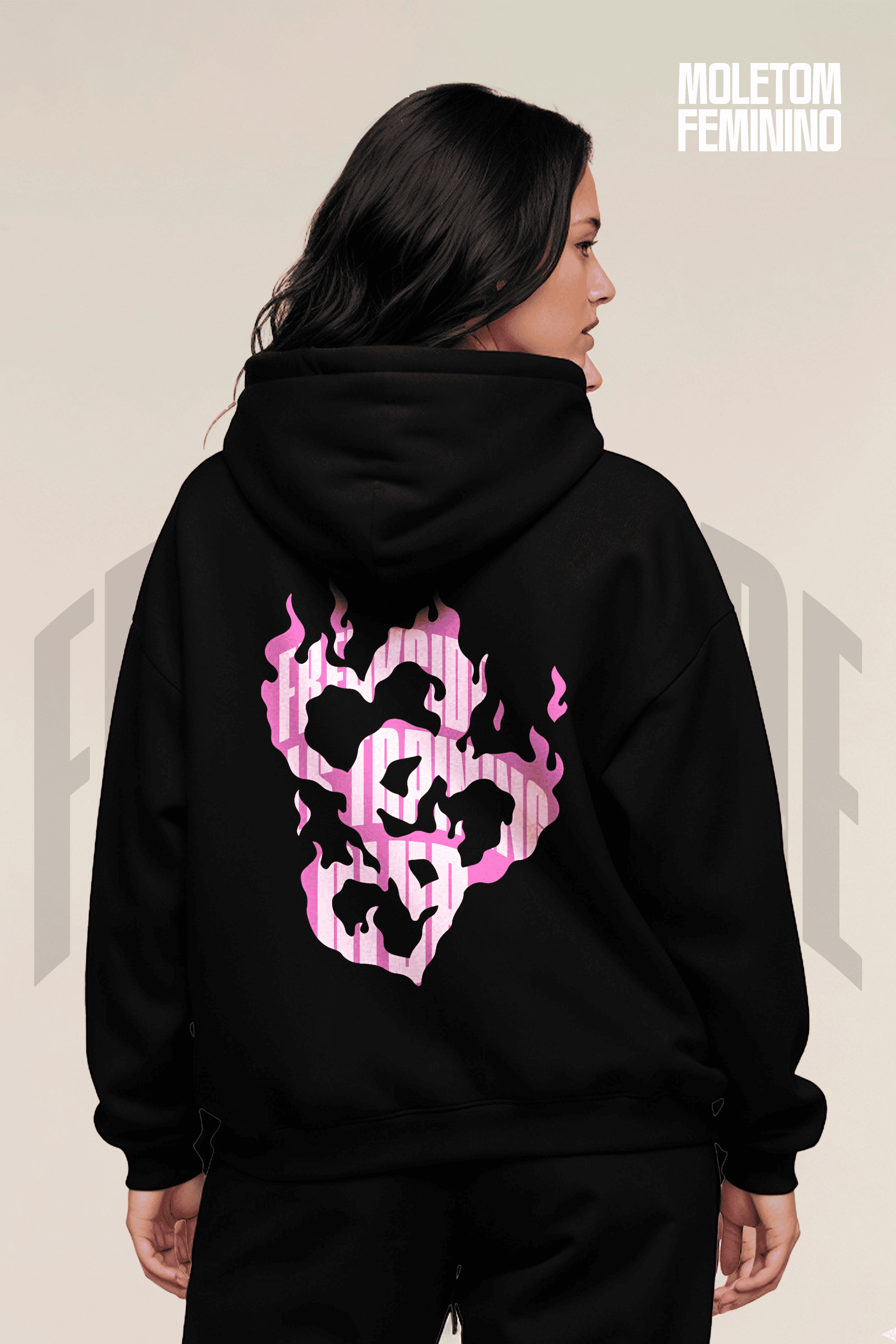 Moletom de treino feminino "Freakside Heart" Preto