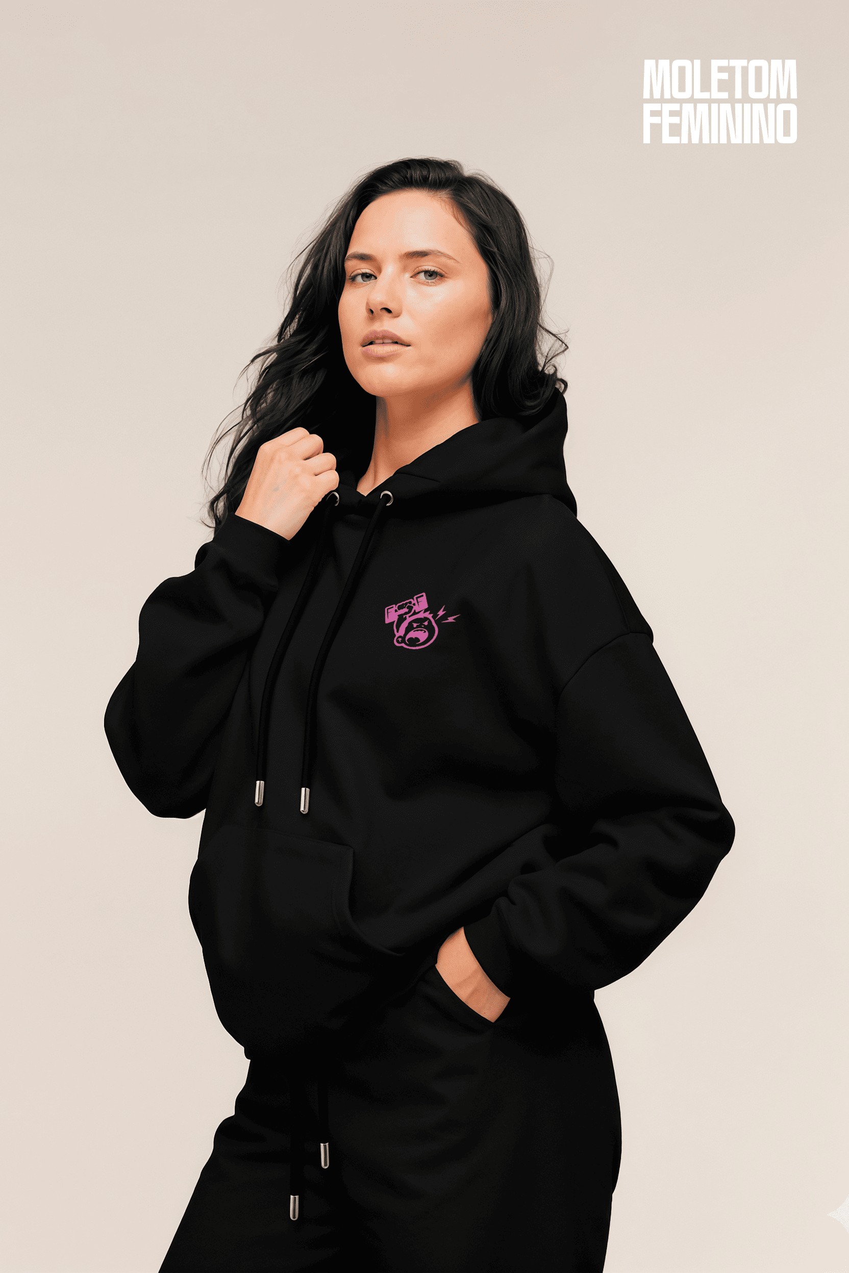 Moletom de treino feminino "Freakside Heart" Preto