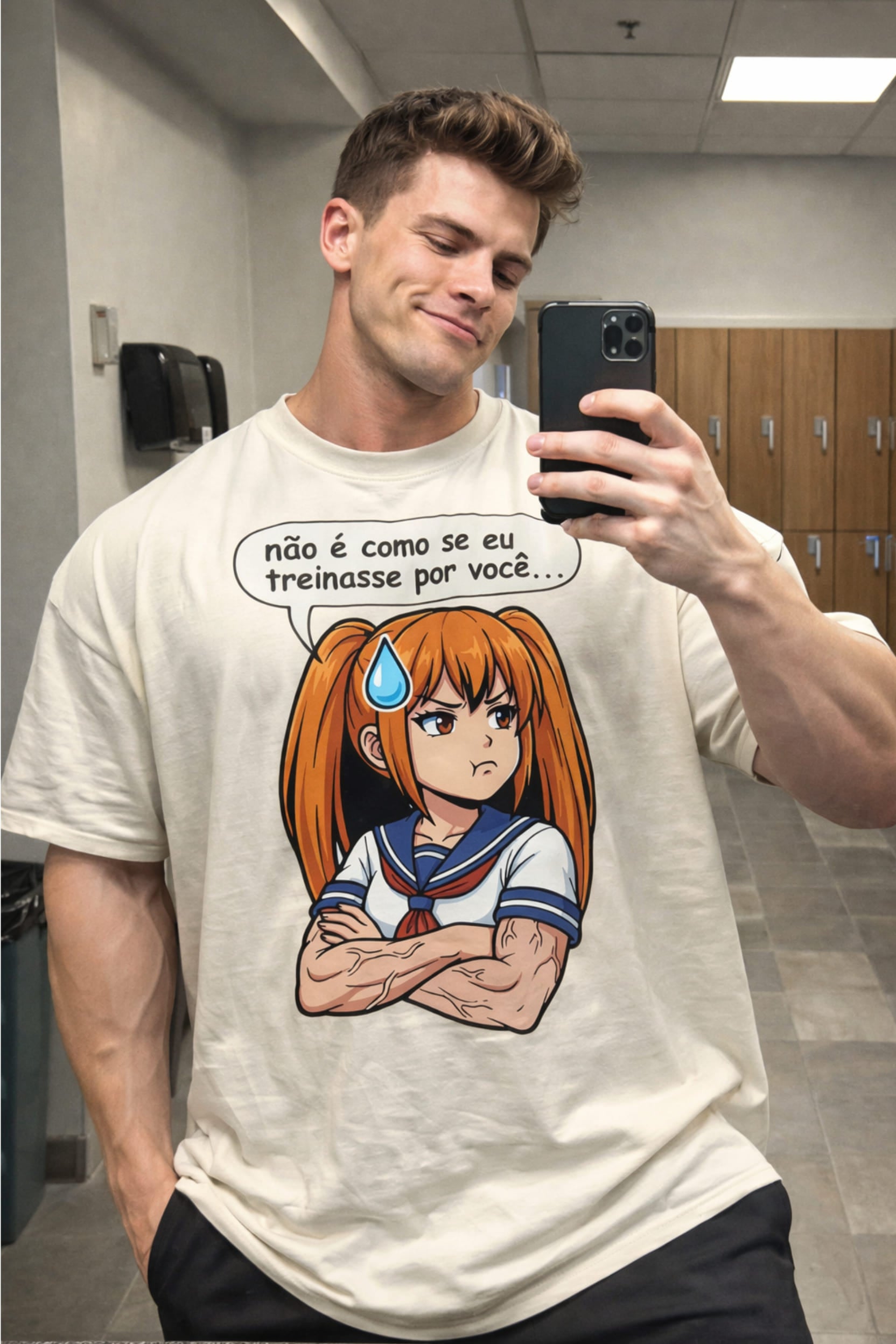 Camiseta Oversized "Não é como se eu treinasse por você..." Freakside